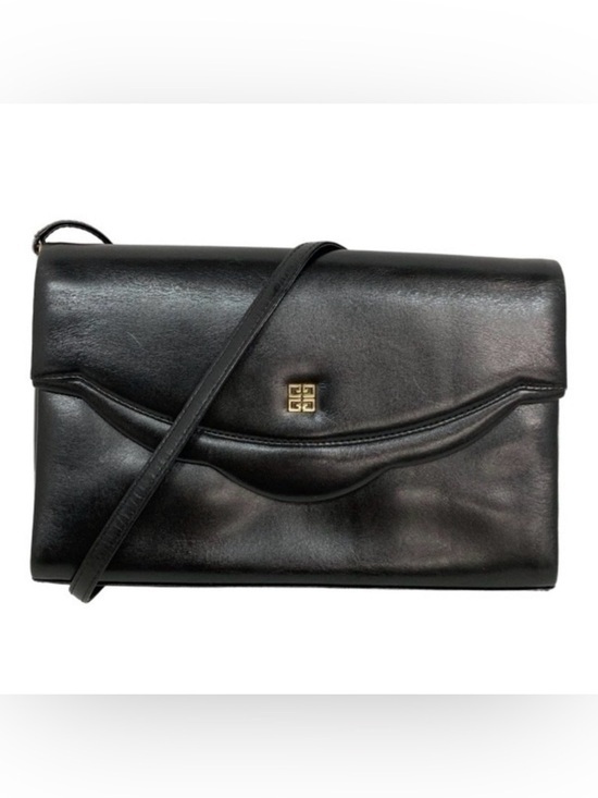Givenchy Handbags - GIVENCHY vintage Sacs Black Leather Convertible Crossbody / Clutch bag